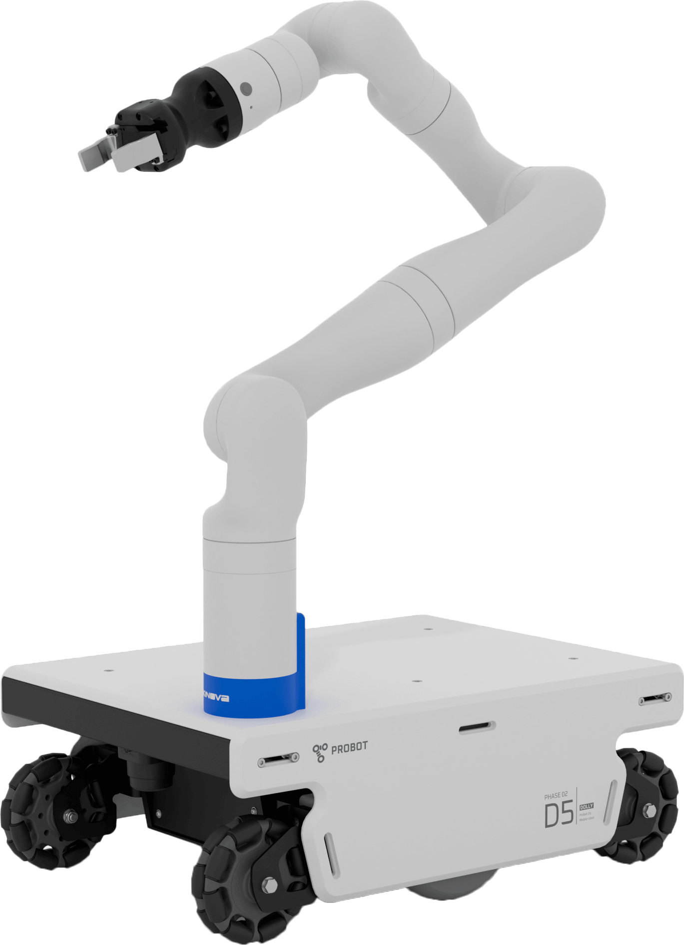 Dolly™ mobiilirobotti, jonka päällä Kinovan käsivarsirobotti.