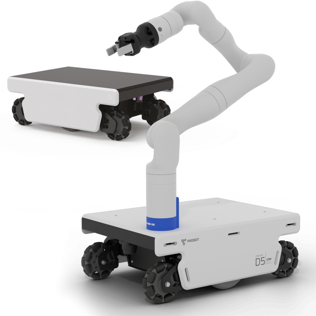 Dolly mobile robots with ginova robotic arm.