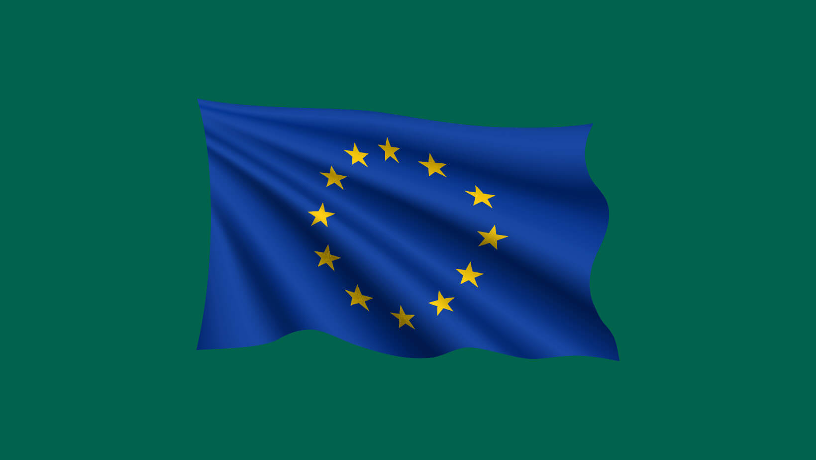 Eu:n lippu vihreällä taustalla - RADIANCE Eu projekti